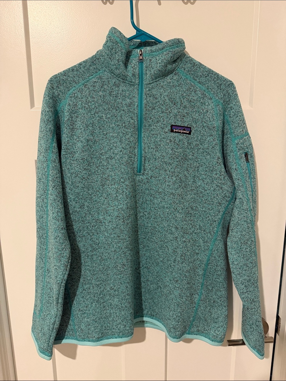 Patagonia Teal Marled Quarter-Zip Fleece Pullover